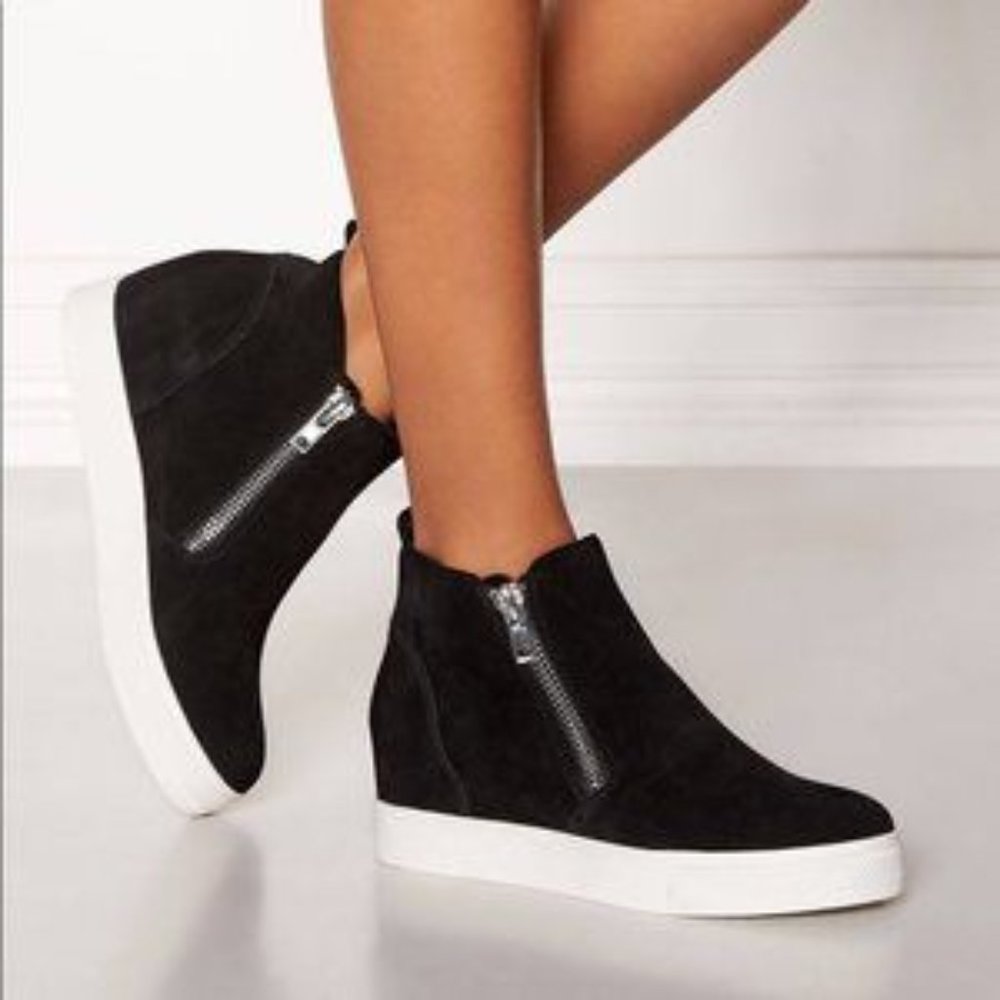 Steve Madden Black Carlen High Top Suede Sneakers
